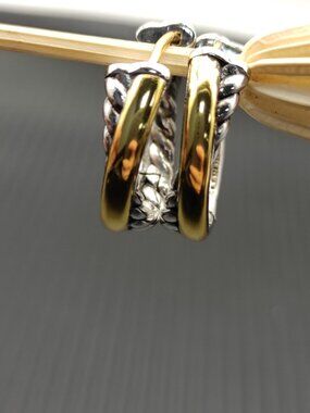 David Yurman 925 Silver Earrings with Original Pouch